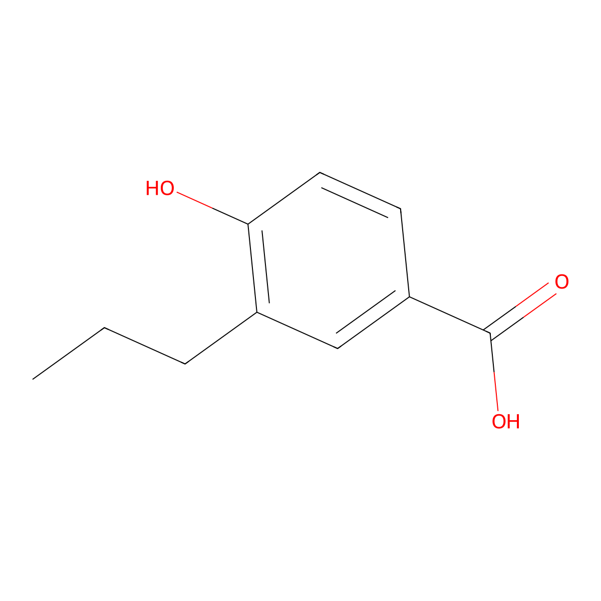 4-Hydroxy-3-propylbenzoic acid molecular structure, CAS 119865-13-3