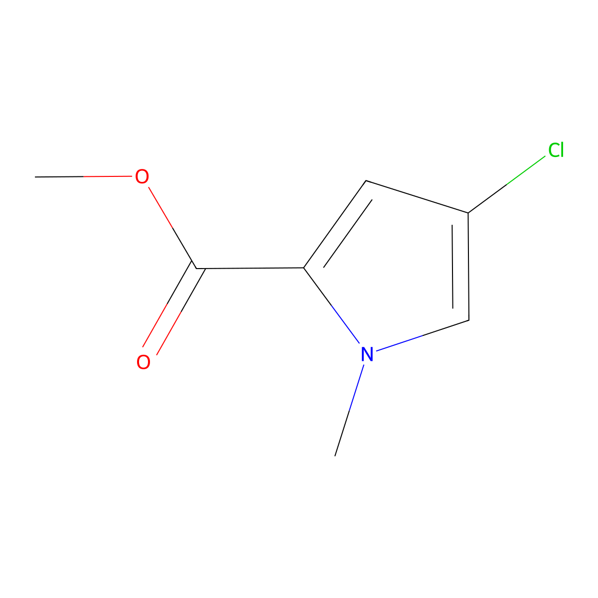 methyl 4-chloro-1-methyl-1H-pyrrole-2-carboxylate molecular structure, CAS 119866-61-4