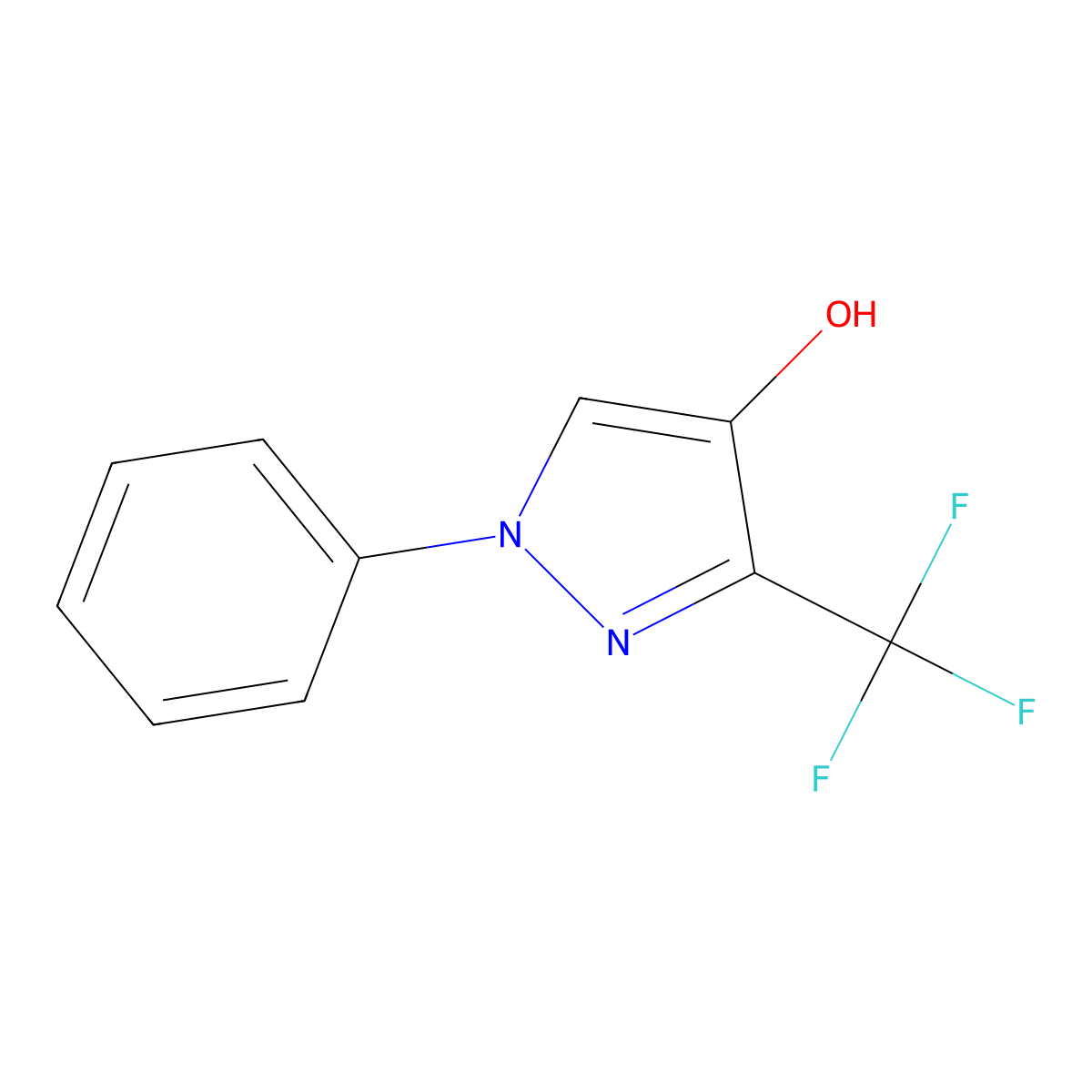 1-phenyl-3-(trifluoromethyl)-1H-pyrazol-4-ol molecular structure, CAS 119868-24-5