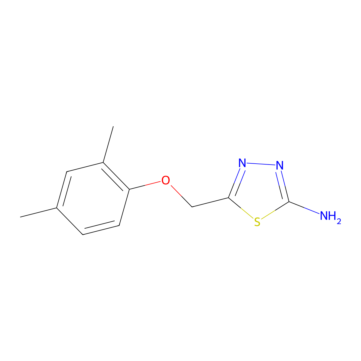 5-[(2,4-Dimethylphenoxy)methyl]-1,3,4-thiadiazol-2-amine molecular structure, CAS 119869-04-4