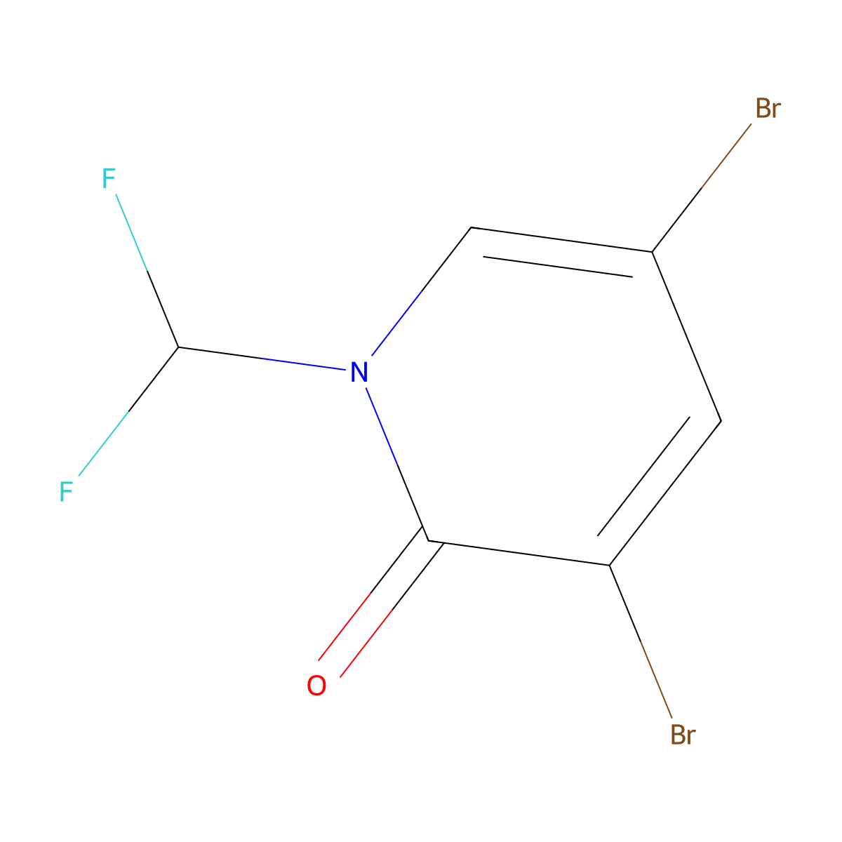 3,5-Dibromo-1-difluoromethyl-1h-pyridin-2-one molecular structure, CAS 1198765-30-8