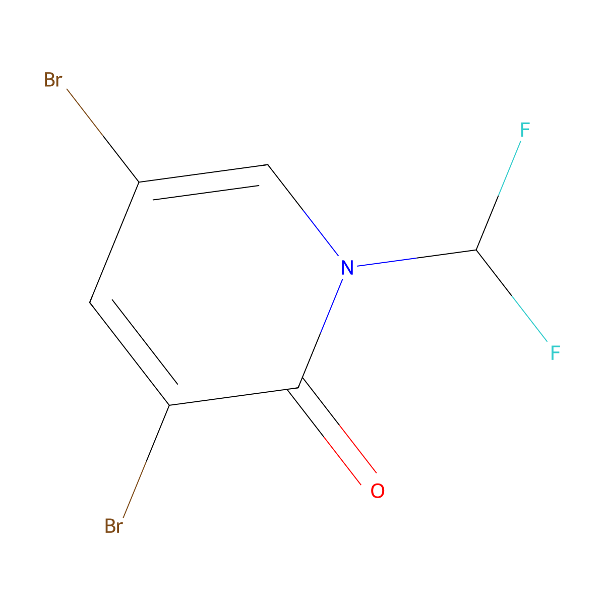 3,5-Dibromo-1-difluoromethyl-1h-pyridin-2-one molecular structure, CAS 1198765-30-8