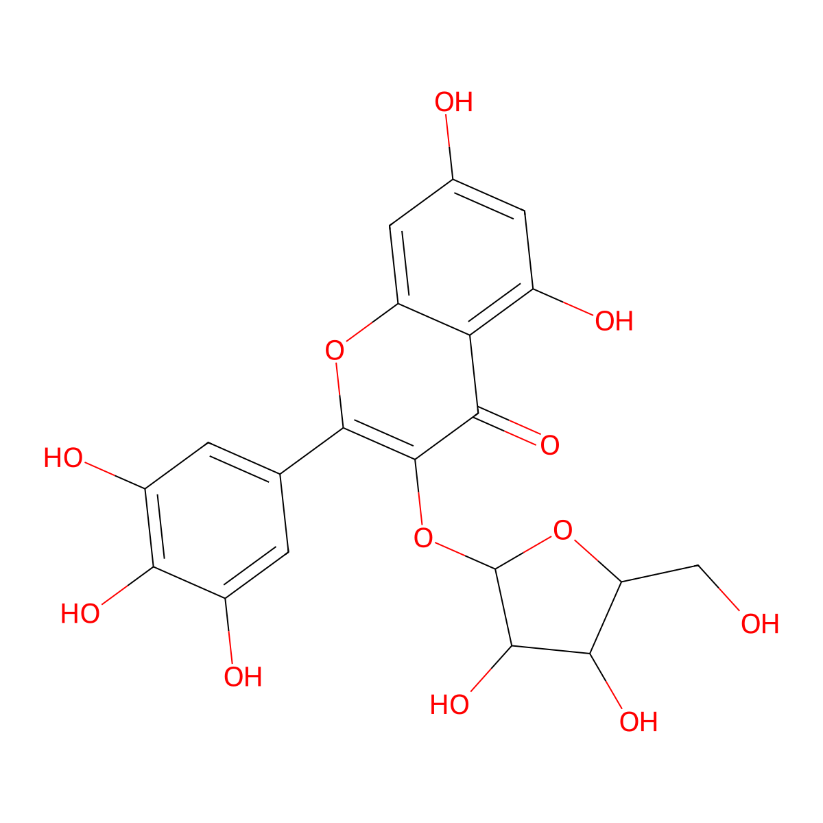 Myricetin 3-arabinofuranoside molecular structure, CAS 1198767-93-9