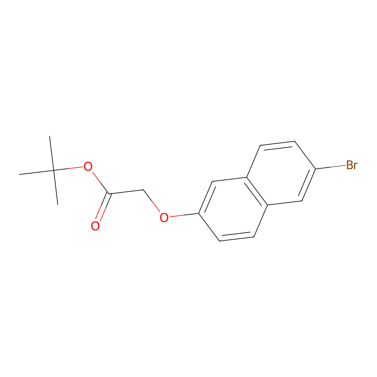 (6-Bromonaphthalen-2-yloxy)-acetic acid tert-butyl ester molecular structure, CAS 1198771-82-2