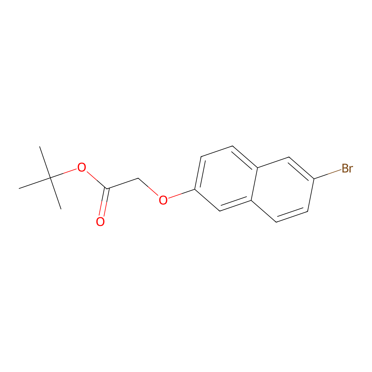 (6-Bromonaphthalen-2-yloxy)-acetic acid tert-butyl ester molecular structure, CAS 1198771-82-2