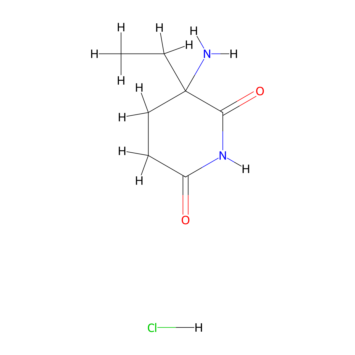 3-Amino-3-ethylpiperidine-2,6-dione hydrochloride molecular structure, CAS 1198787-34-6