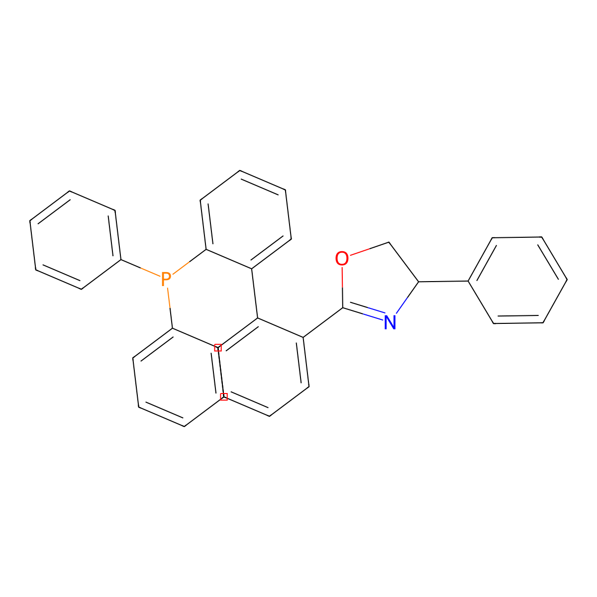 (S)-2-(2'-(diphenylphosphanyl)-[1,1'-biphenyl]-2-yl)-4-phenyl-4,5-dihydrooxazole molecular structure, CAS 1198791-45-5