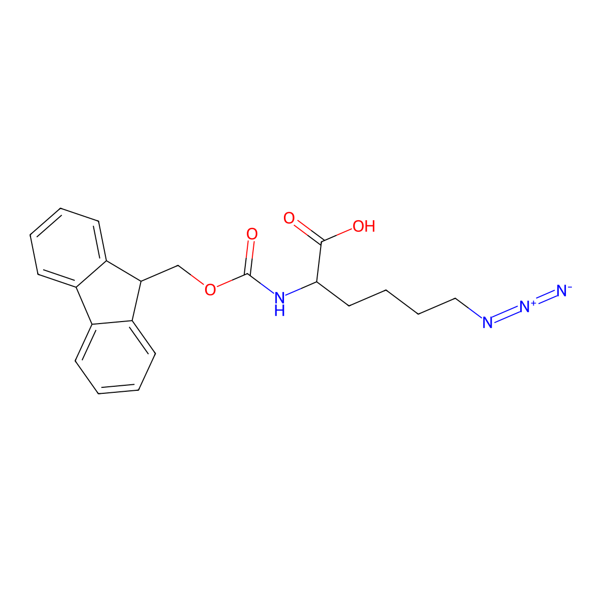 N-alpha-Fmoc-epsilon-azido-D-lysine molecular structure, CAS 1198791-53-5
