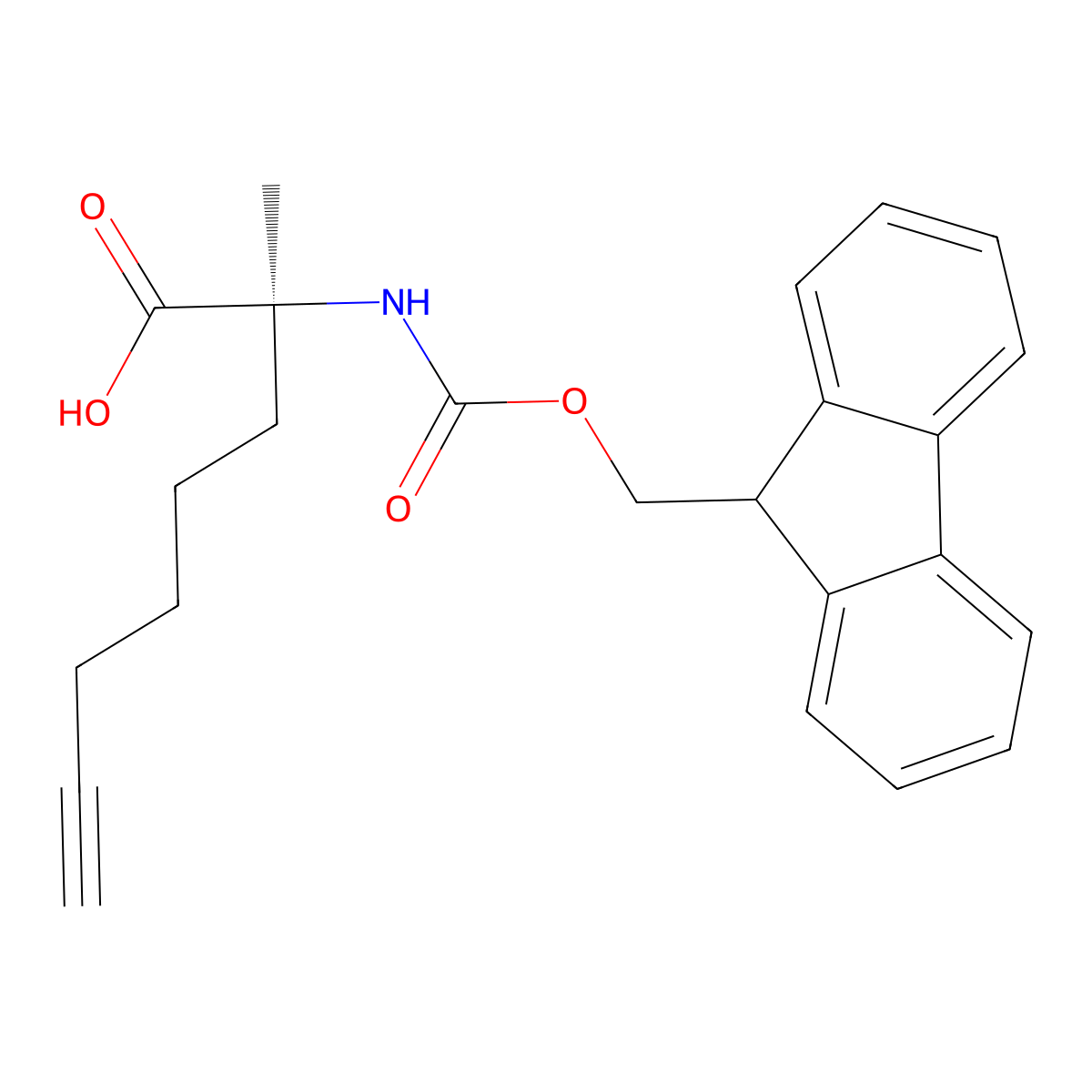 (S)-2-((((9H-Fluoren-9-YL)methoxy)carbonyl)amino)-2-methyloct-7-ynoic acid molecular structure, CAS 1198791-68-2