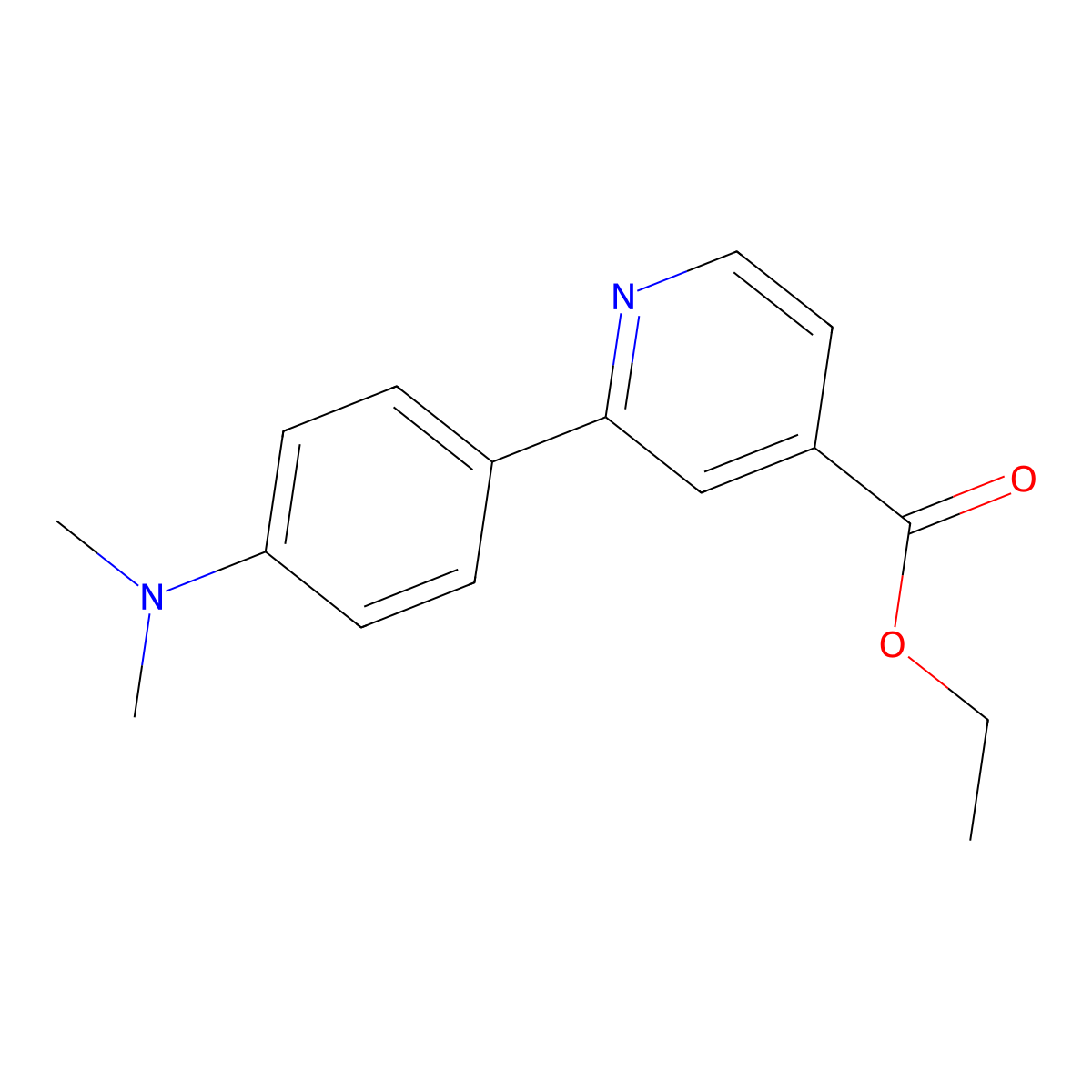 Ethyl 2-[4-(dimethylamino)phenyl]-4-pyridinecarboxylate molecular structure, CAS 1198793-50-8