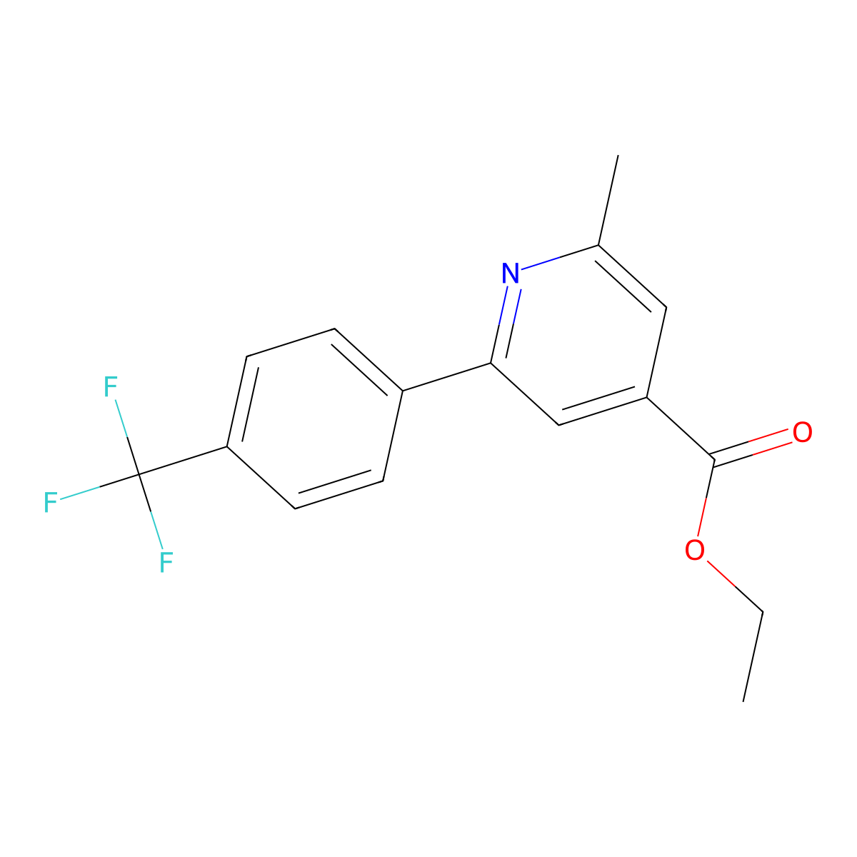 Ethyl 2-methyl-6-(4-(trifluoromethyl)phenyl)isonicotinate molecular structure, CAS 1198793-56-4
