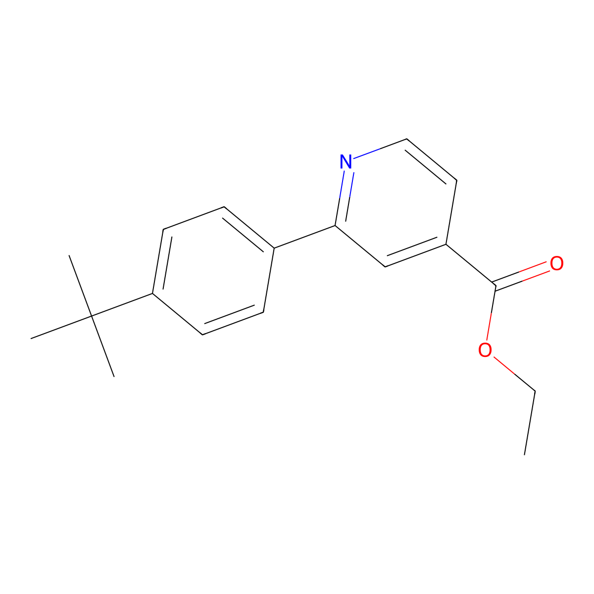 Ethyl 2-(4-(tert-butyl)phenyl)isonicotinate molecular structure, CAS 1198793-59-7