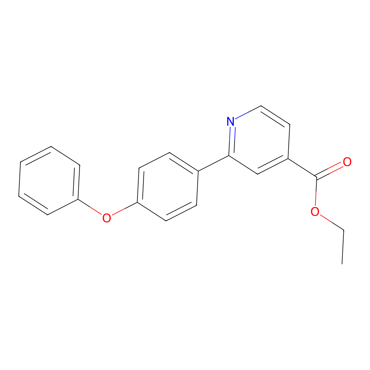 Ethyl 2-(4-phenoxyphenyl)-4-pyridinecarboxylate molecular structure, CAS 1198793-69-9