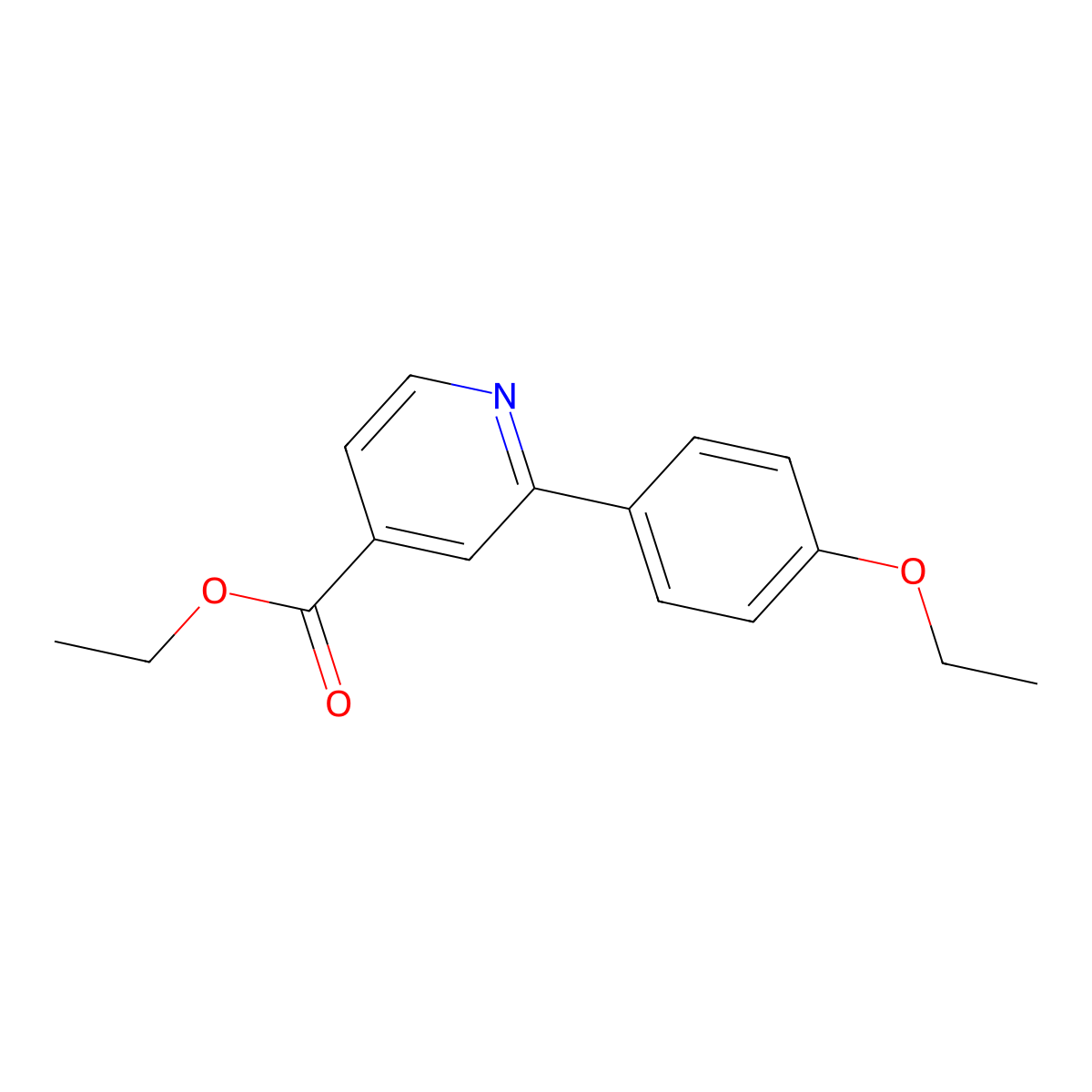 Ethyl 2-(4-ethoxyphenyl)-4-pyridinecarboxylate molecular structure, CAS 1198793-71-3