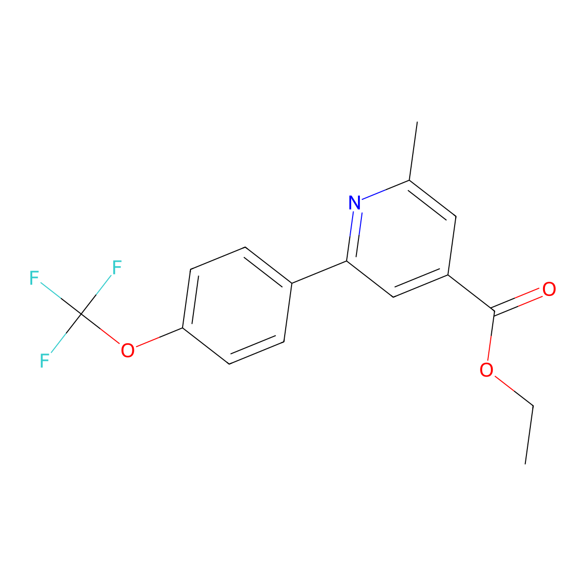 Ethyl 2-methyl-6-(4-(trifluoromethoxy)phenyl)isonicotinate molecular structure, CAS 1198793-76-8