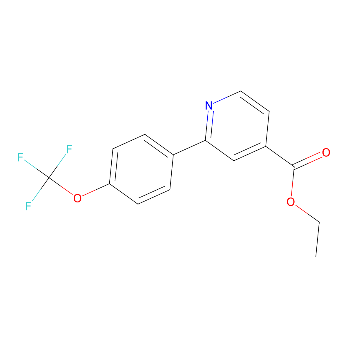 Ethyl 2-(4-(trifluoromethoxy)phenyl)isonicotinate molecular structure, CAS 1198793-77-9
