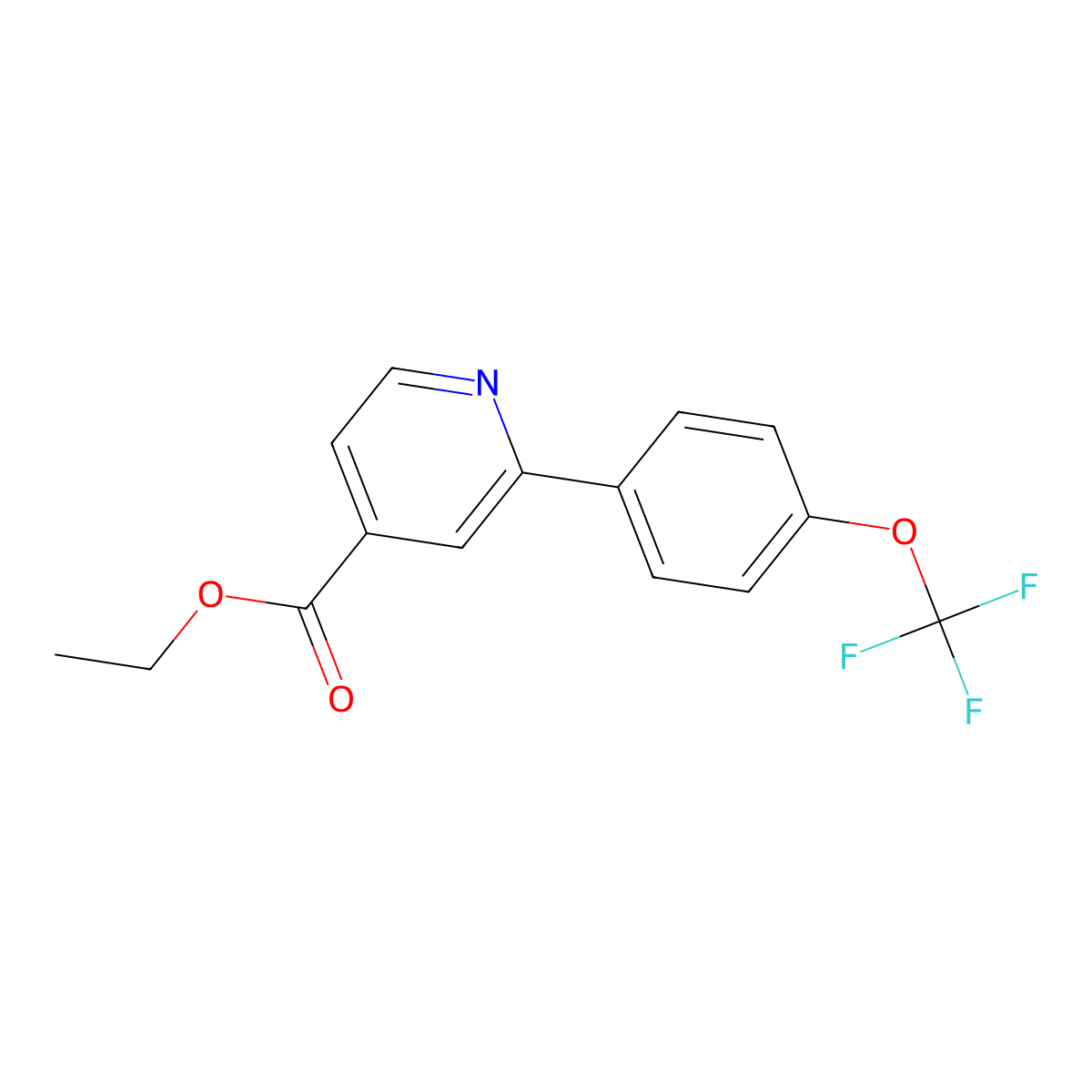 Ethyl 2-(4-(trifluoromethoxy)phenyl)isonicotinate molecular structure, CAS 1198793-77-9