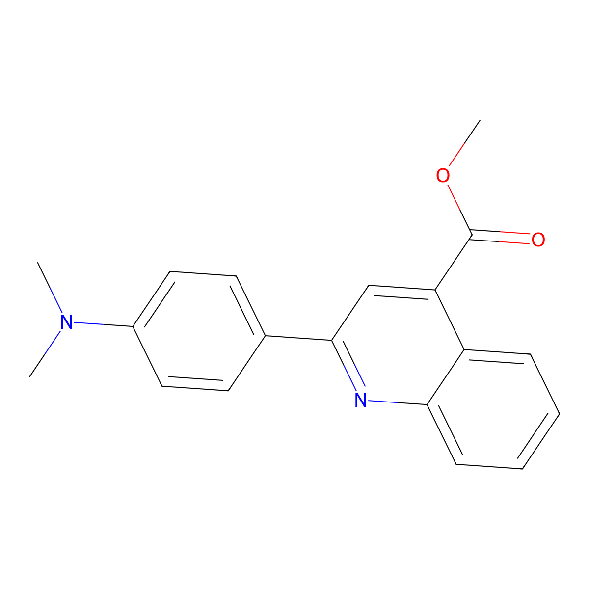 Methyl 2-[4-(dimethylamino)phenyl]-4-quinolinecarboxylate molecular structure, CAS 1198793-80-4