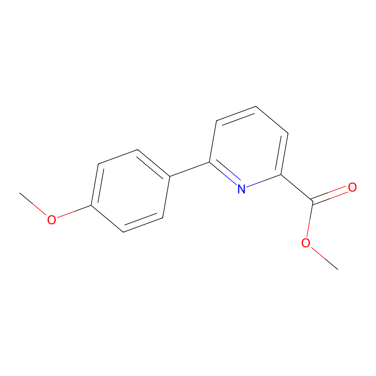 Methyl 6-(4-methoxyphenyl)-2-pyridinecarboxylate molecular structure, CAS 1198793-84-8