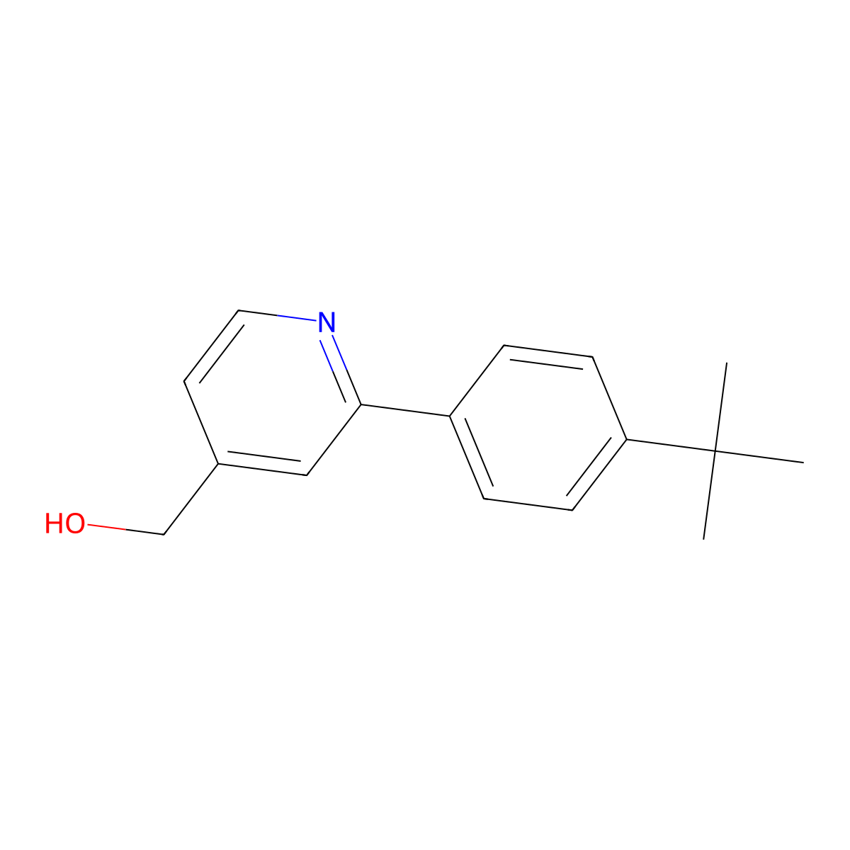 (2-(4-(Tert-butyl)phenyl)pyridin-4-yl)methanol molecular structure, CAS 1198793-90-6