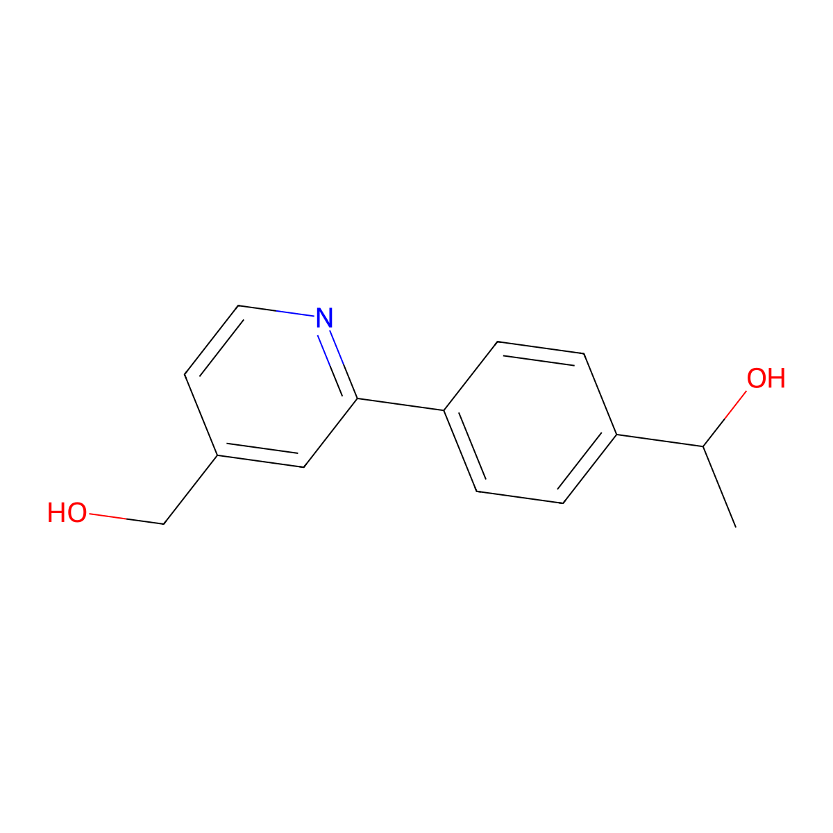 2-[4-(1-Hydroxyethyl)phenyl]-4-pyridinemethanol molecular structure, CAS 1198794-00-1