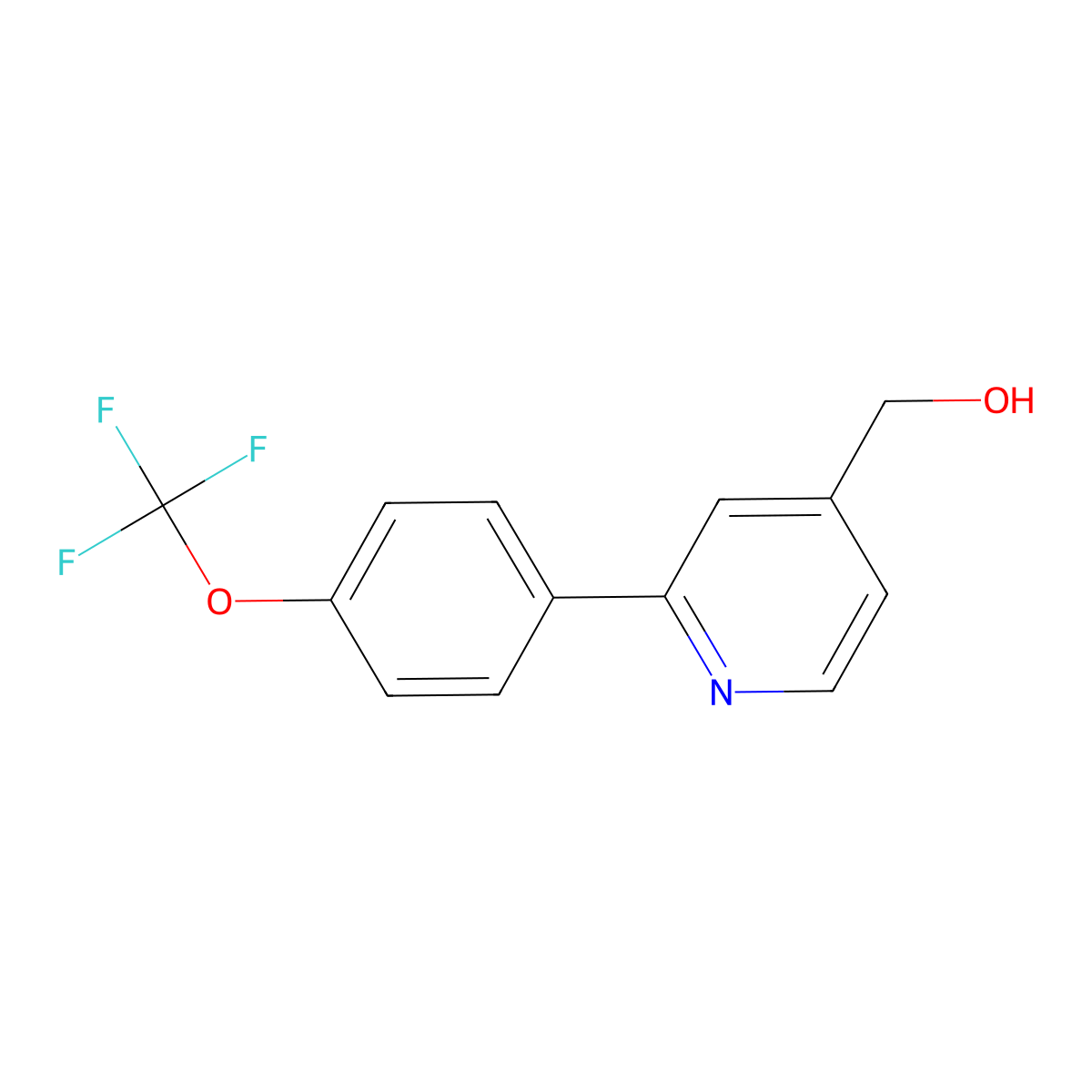 2-(4-(Trifluoromethoxy)phenyl)pyridine-4-methanol molecular structure, CAS 1198794-02-3