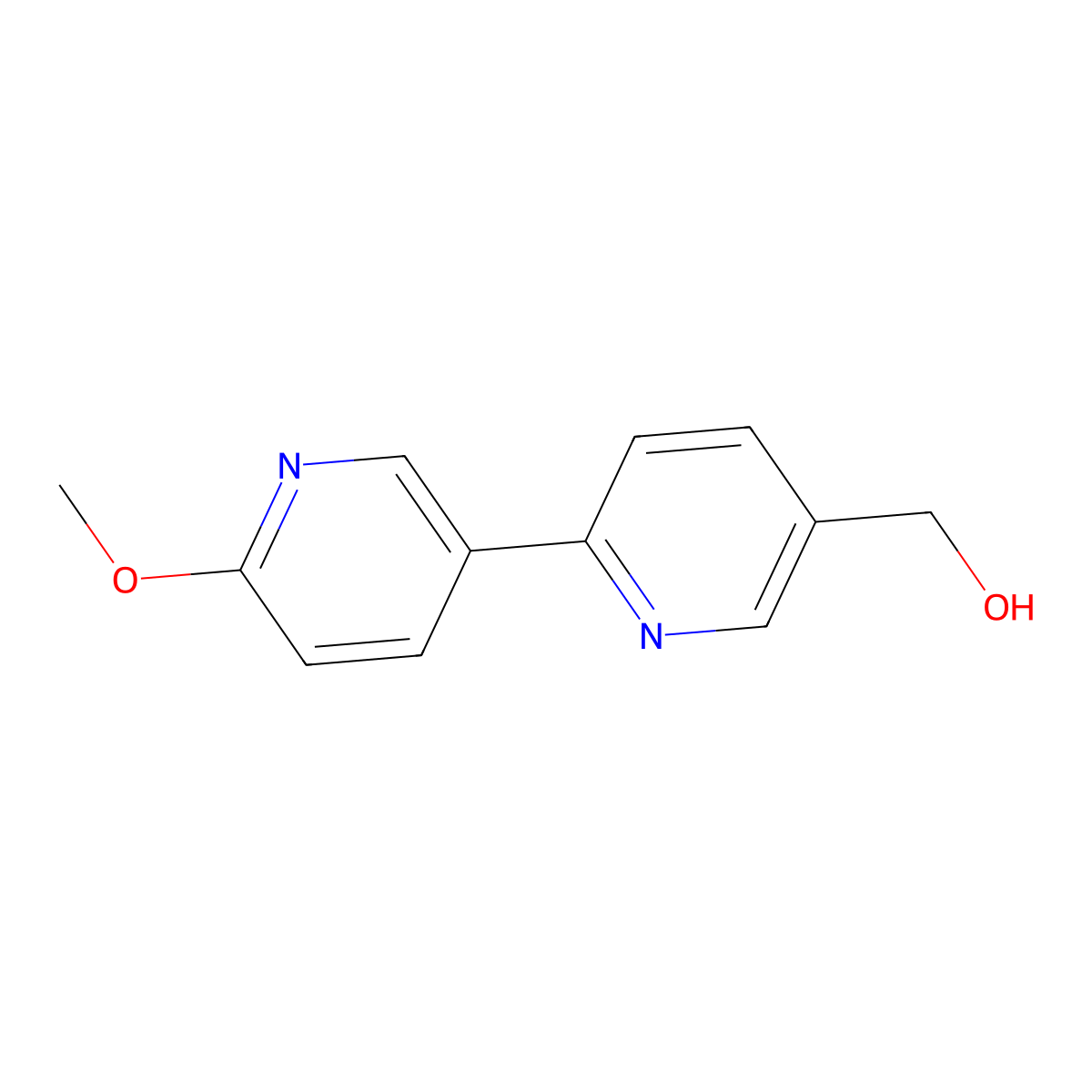 (6'-Methoxy-[2,3'-bipyridin]-5-YL)methanol molecular structure, CAS 1198794-03-4