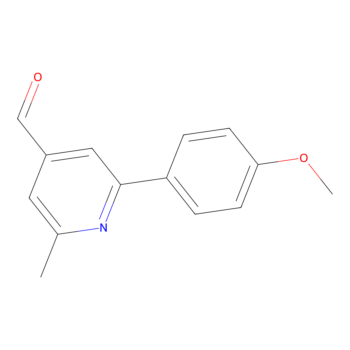 2-(4-Methoxyphenyl)-6-methyl-4-pyridinecarboxaldehyde molecular structure, CAS 1198794-06-7