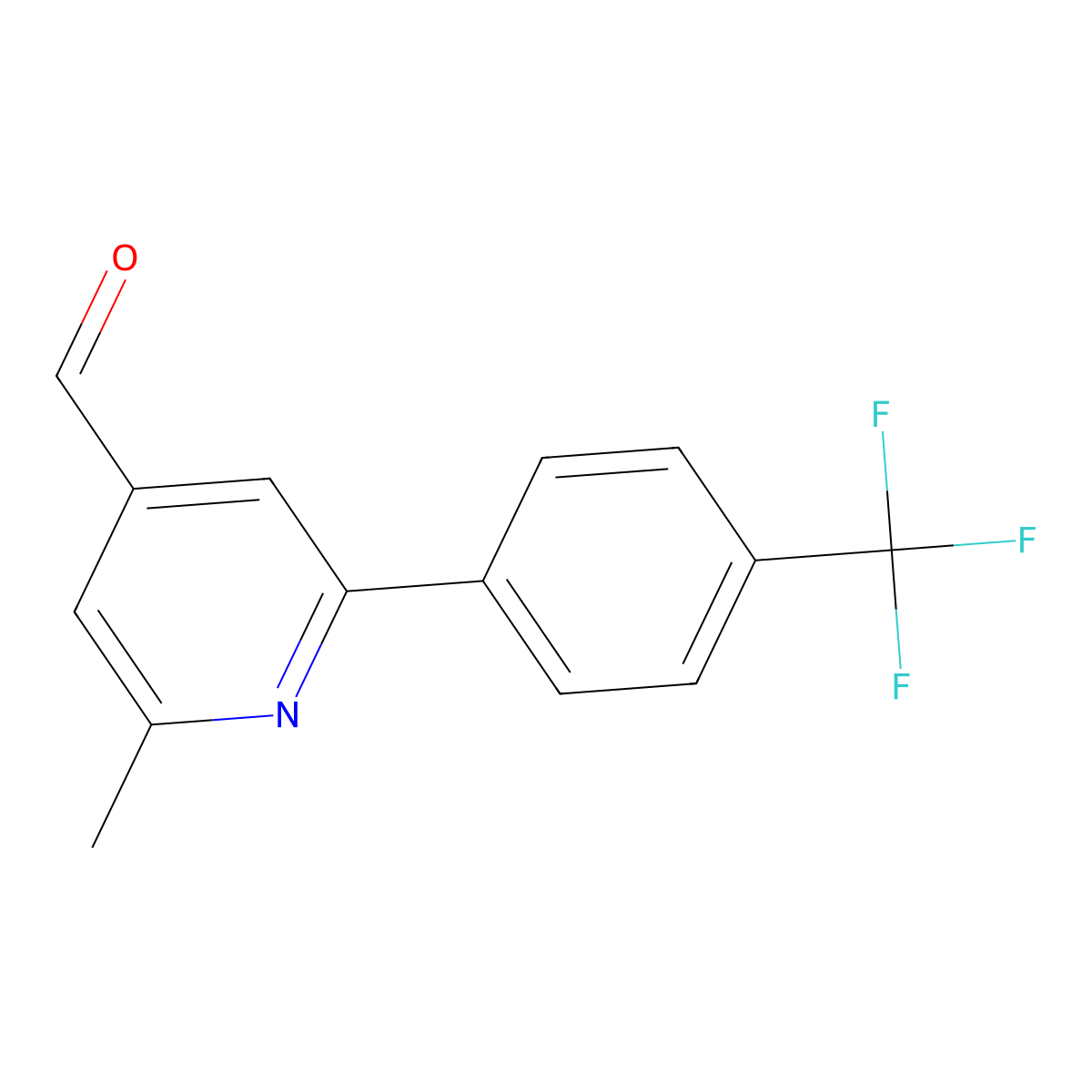 2-Methyl-6-(4-(trifluoromethyl)phenyl)isonicotinaldehyde molecular structure, CAS 1198794-08-9