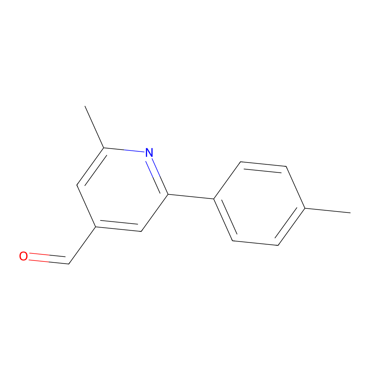 2-Methyl-6-(4-methylphenyl)-4-pyridinecarboxaldehyde molecular structure, CAS 1198794-12-5