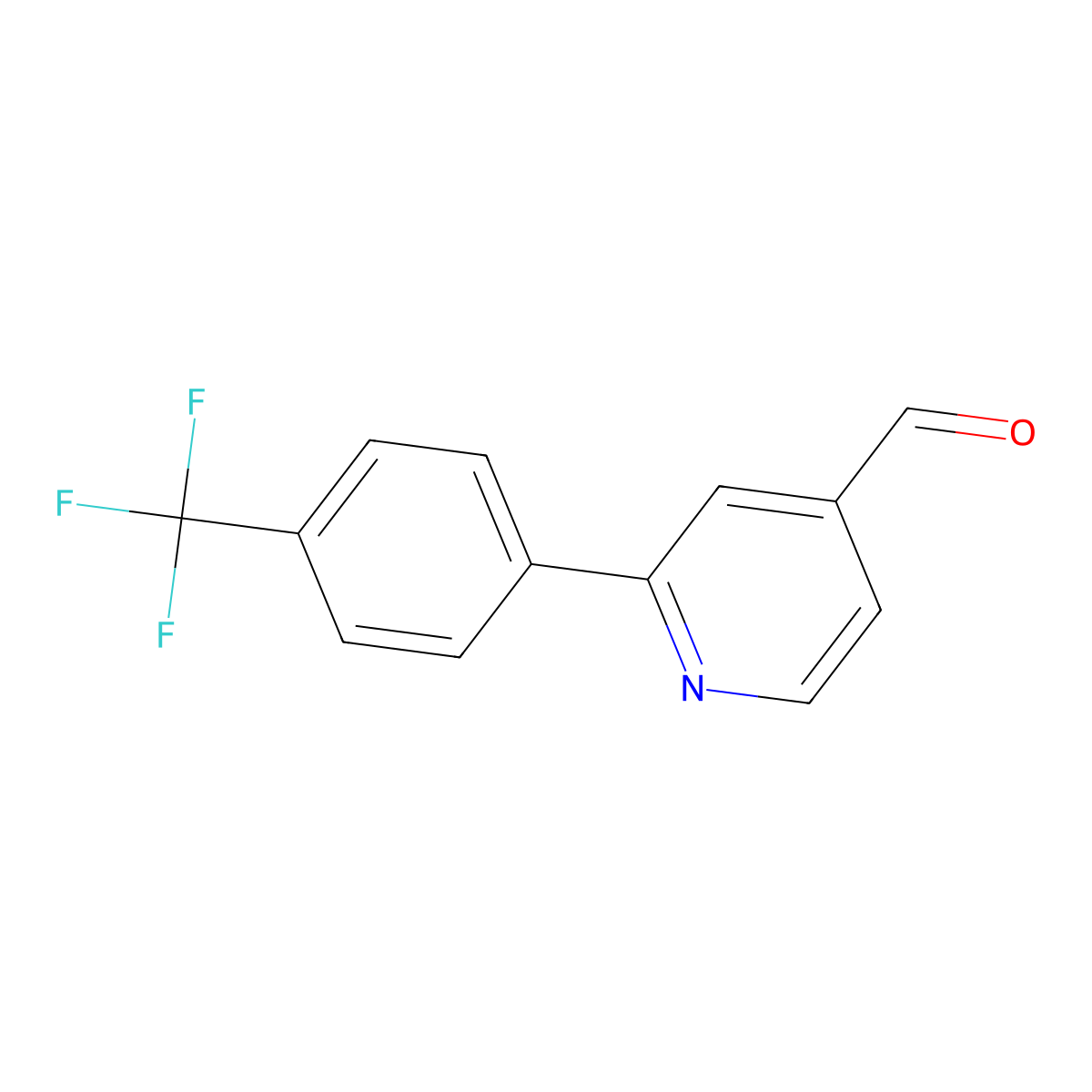 2-(4-(Trifluoromethyl)phenyl)isonicotinaldehyde molecular structure, CAS 1198794-20-5