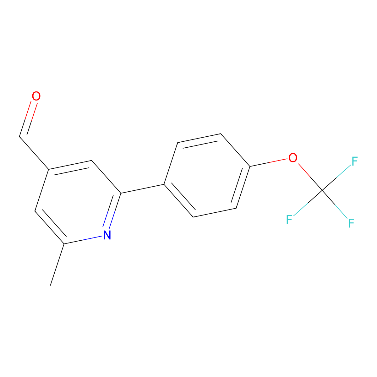 2-Methyl-6-(4-(trifluoromethoxy)phenyl)isonicotinaldehyde molecular structure, CAS 1198794-22-7