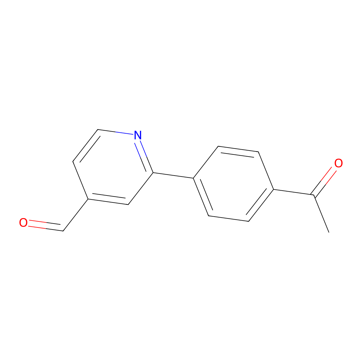 2-(4-Acetylphenyl)-4-pyridinecarboxaldehyde molecular structure, CAS 1198794-33-0