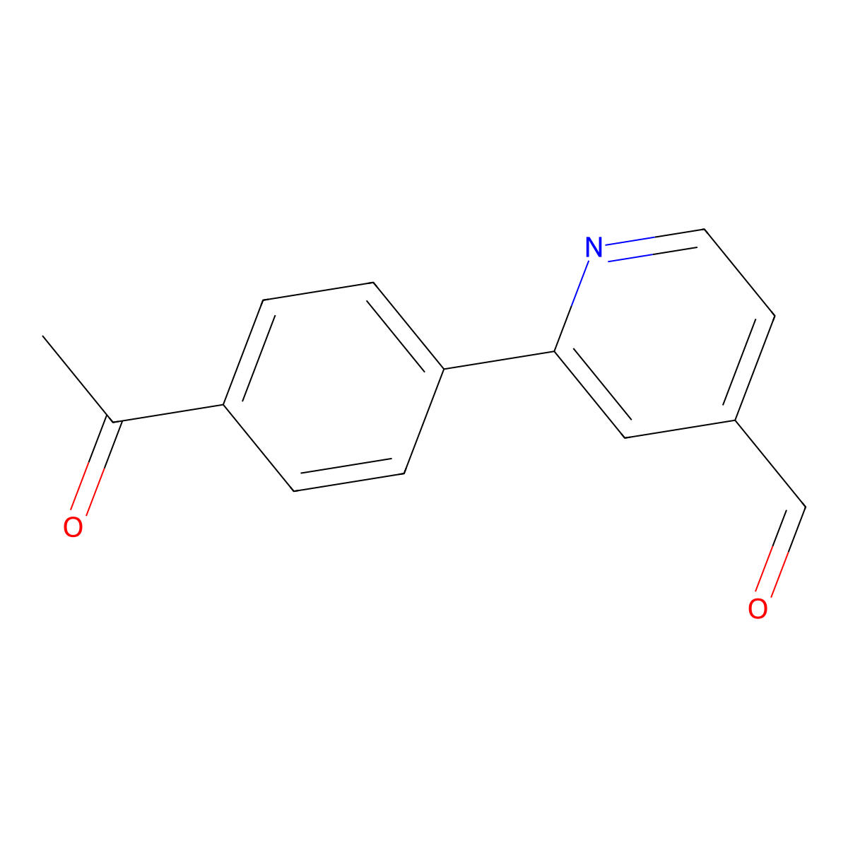 2-(4-Acetylphenyl)-4-pyridinecarboxaldehyde molecular structure, CAS 1198794-33-0