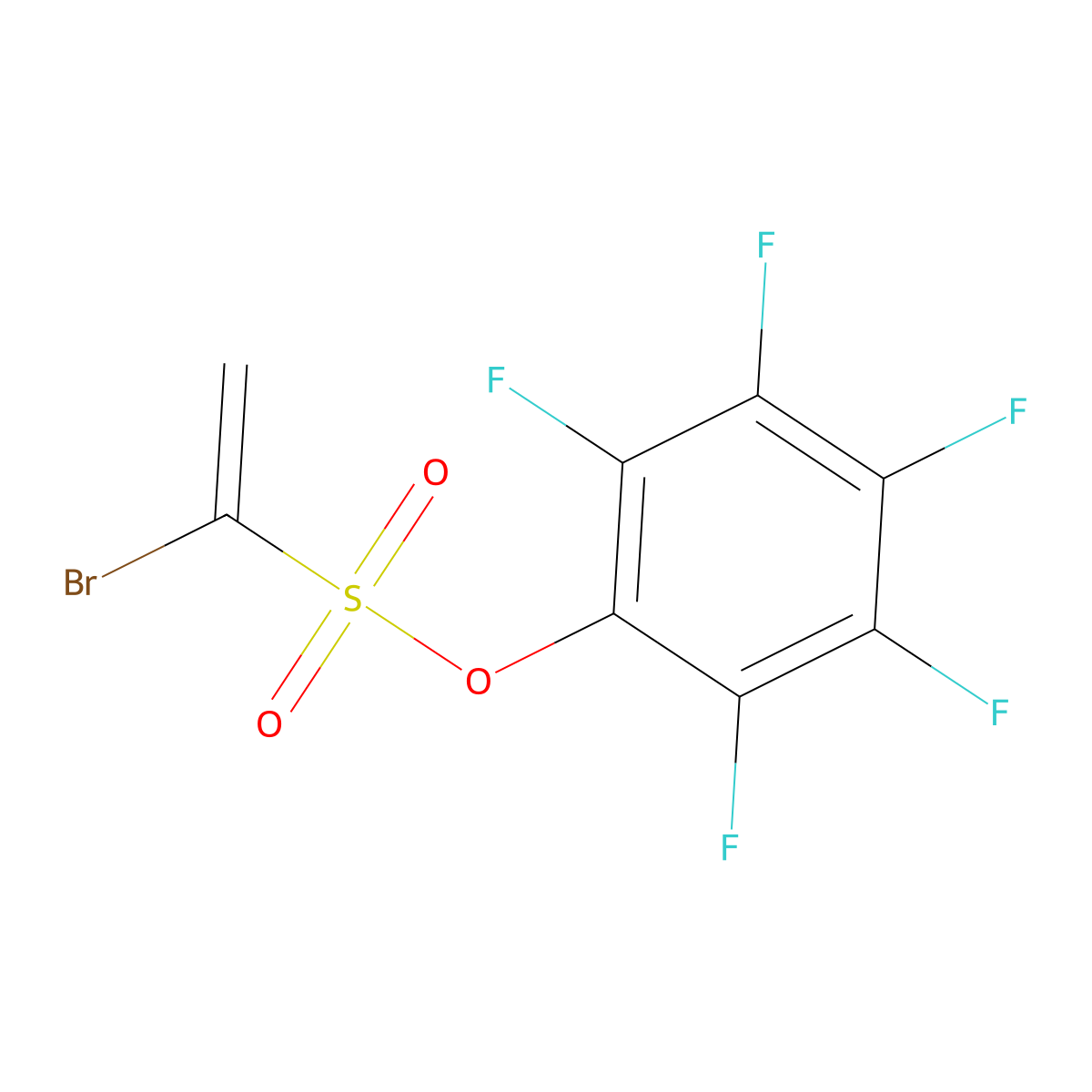 2,3,4,5,6-Pentafluorophenyl 1-bromoethene-1-sulfonate molecular structure, CAS 1198800-21-3