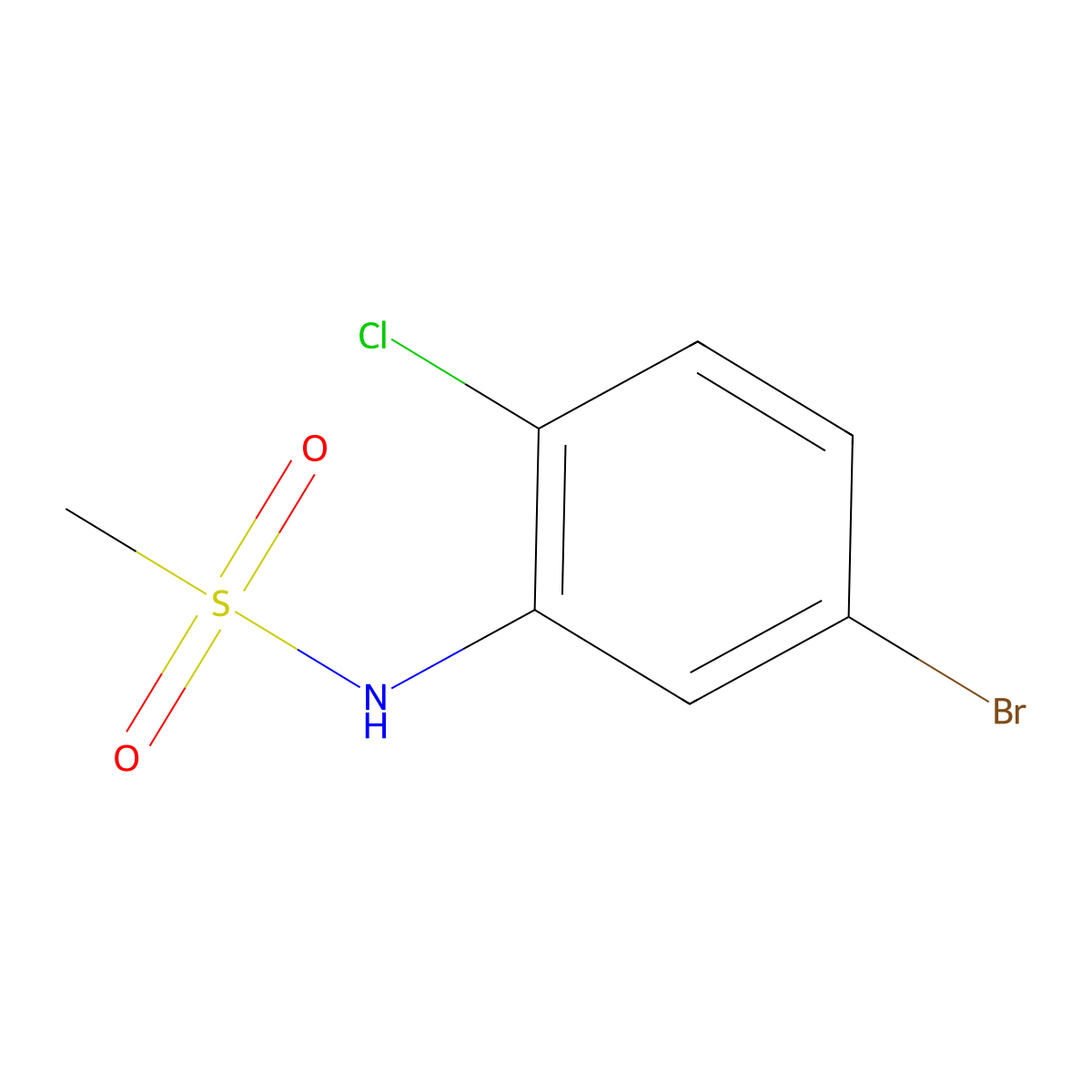 N-(5-bromo-2-chlorophenyl)methanesulfonamide molecular structure, CAS 1198804-09-9