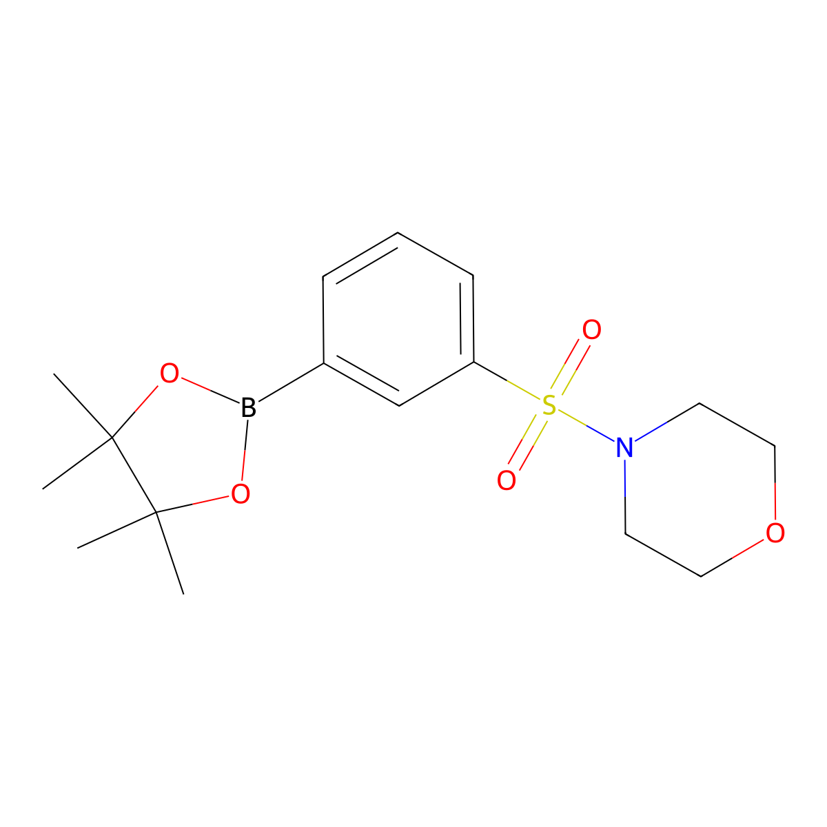 4-((3-(4,4,5,5-Tetramethyl-1,3,2-dioxaborolan-2-yl)phenyl)sulfonyl)morpholine molecular structure, CAS 1198804-92-0