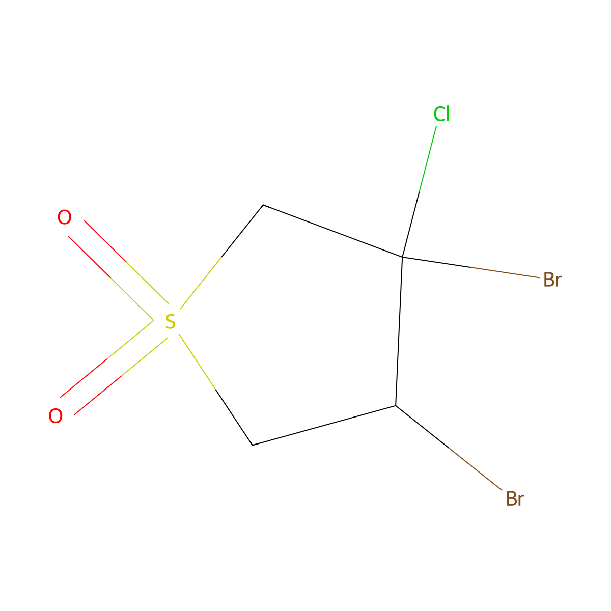 3,4-Dibromo-3-chloro-tetrahydro-thiophene 1,1-dioxide molecular structure, CAS 119885-07-3