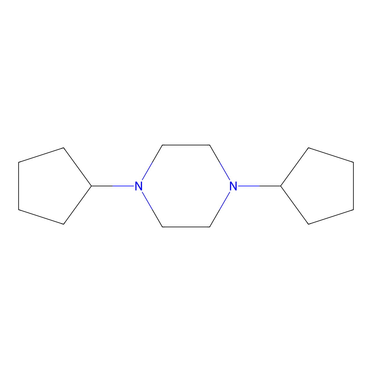 1,4-Dicyclopentylpiperazine molecular structure, CAS 119891-85-9