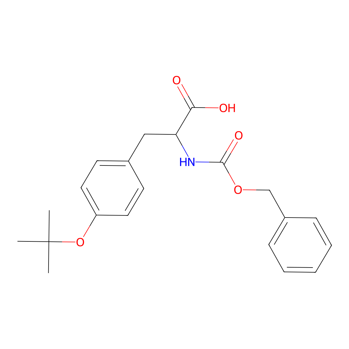 (2R)-3-[4-[(2-methylpropan-2-yl)oxy]phenyl]-2-(phenylmethoxycarbonylamino)propanoic acid molecular structure, CAS 119894-37-0
