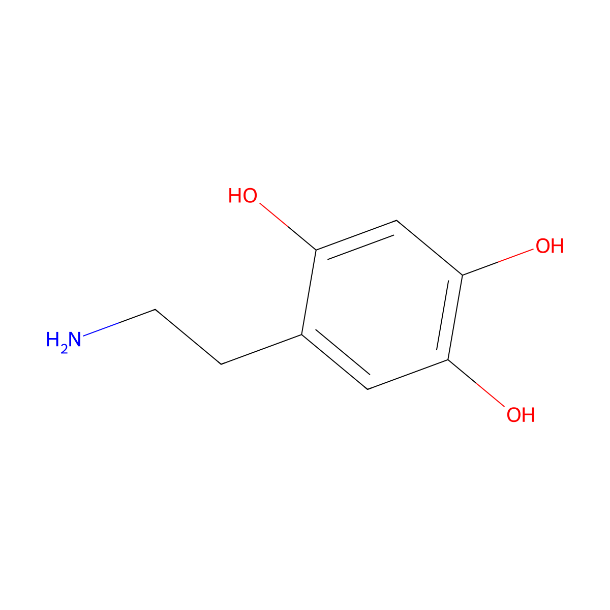 6-Hydroxydopamine molecular structure, CAS 1199-18-4