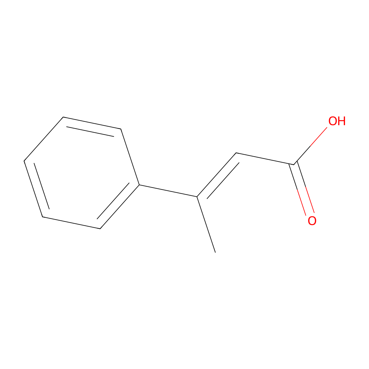 2-Butenoic acid, 3-phenyl- molecular structure, CAS 1199-20-8