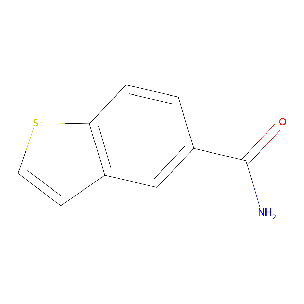 1-Benzothiophene-5-carboxamide molecular structure, CAS 1199-25-3