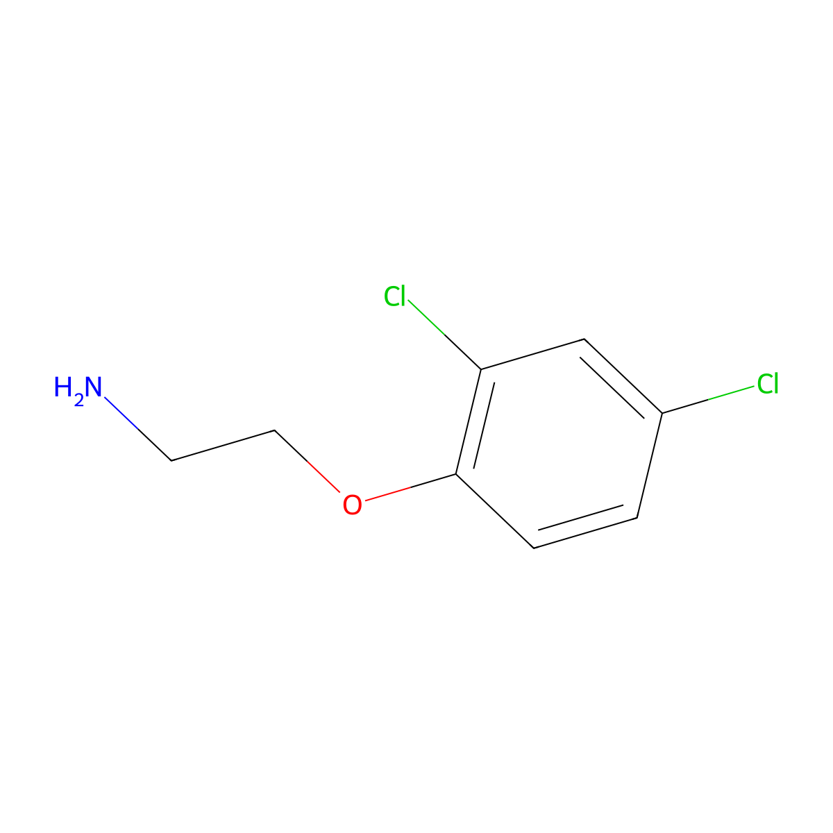 2-(2,4-Dichlorophenoxy)ethylamine molecular structure, CAS 1199-28-6
