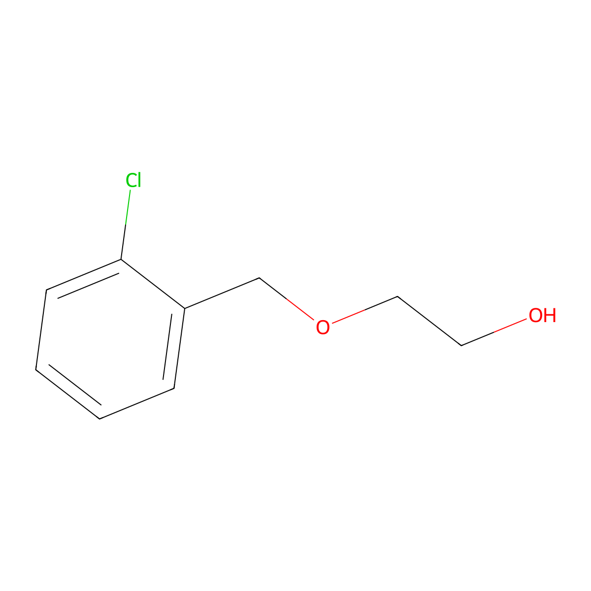 2-[(2-Chlorophenyl)methoxy]ethanol molecular structure, CAS 1199-30-0