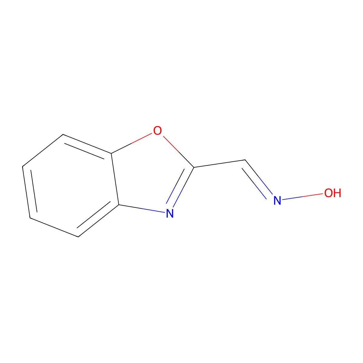 Benzo[d]oxazole-2-carbaldehyde oxime molecular structure, CAS 1199-32-2