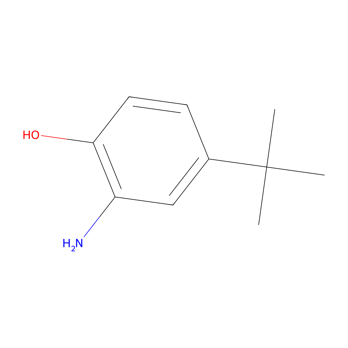 2-Amino-4-tert-butylphenol molecular structure, CAS 1199-46-8