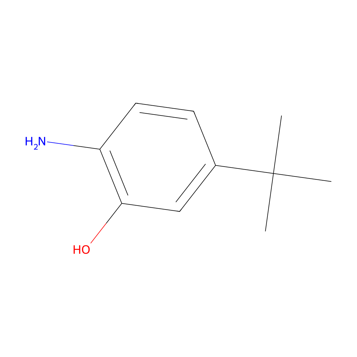 2-Amino-5-tert-butylphenol molecular structure, CAS 1199-47-9