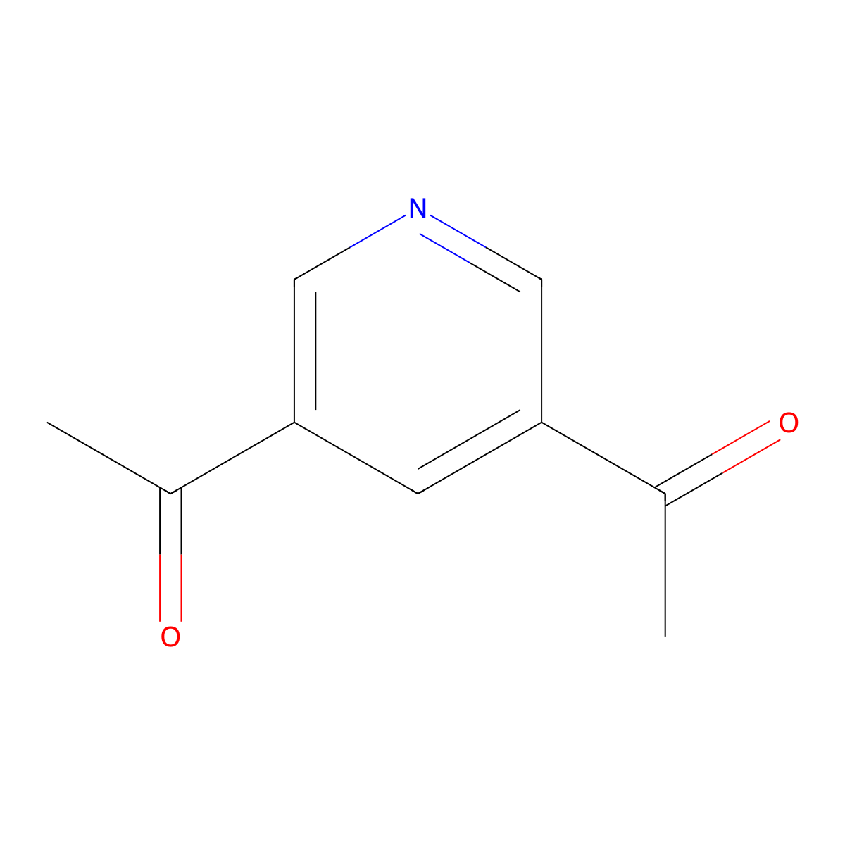 Ethanone, 1,1'-(3,5-pyridinediyl)bis- molecular structure, CAS 1199-61-7
