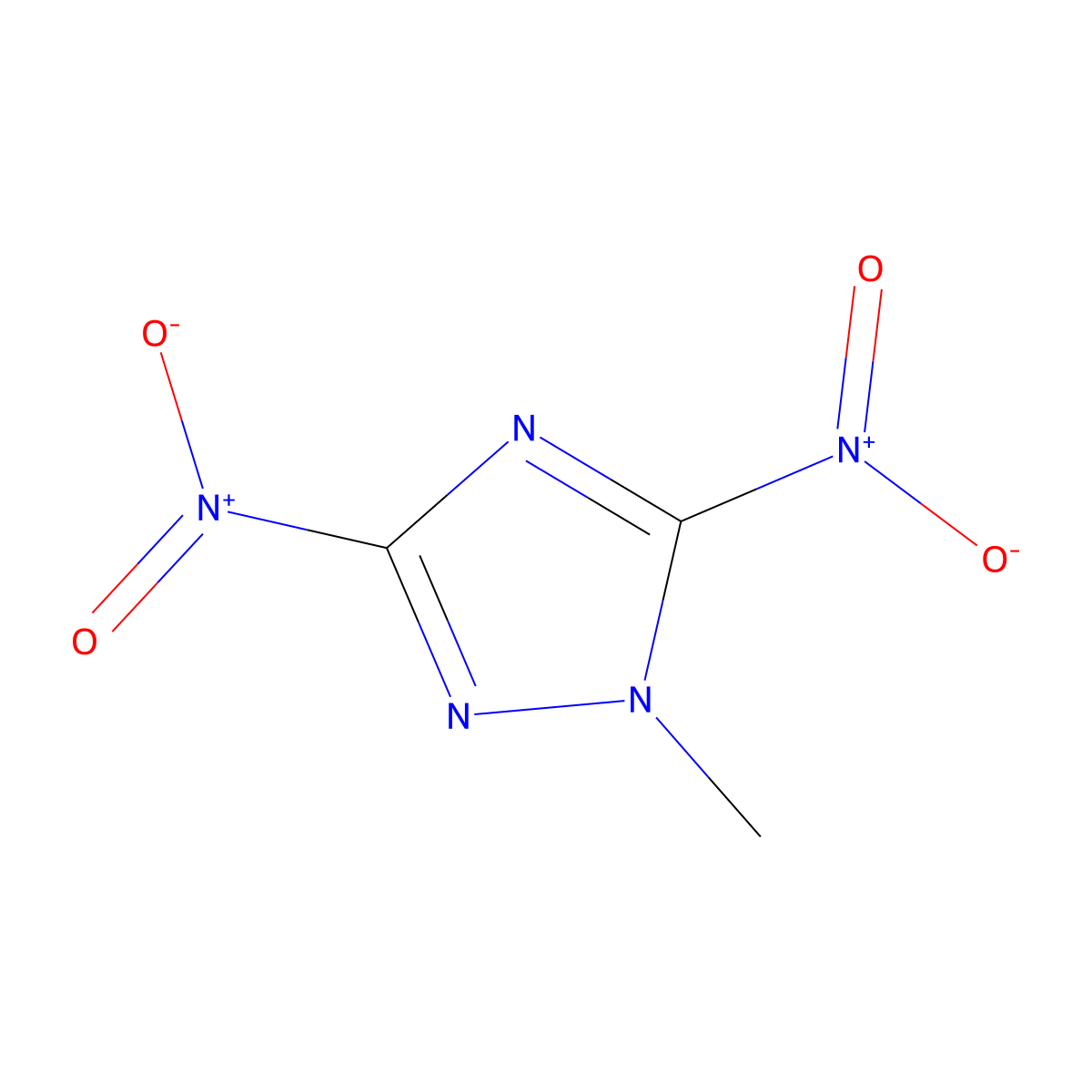 1H-1,2,4-Triazole, 1-methyl-3,5-dinitro- molecular structure, CAS 1199-63-9